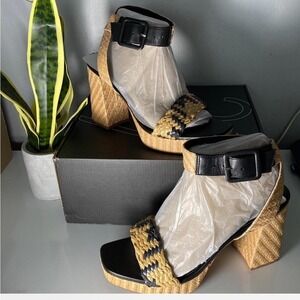 Naturalizer Black‎ and Tan Woven Heels
